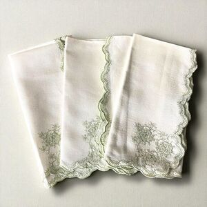 Simply Shabby Chic Rachel Ashwell Embroidered Cotton Linen Napkins Four 19”